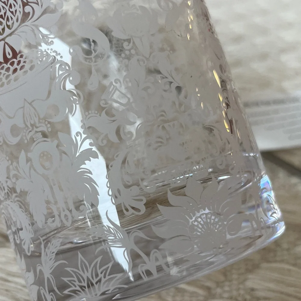 EUC Elegant Clear Etched Mixing Glass & spoon